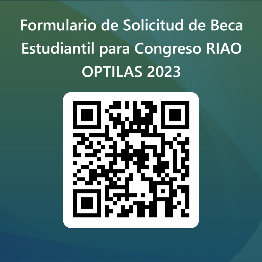 QR Code to Student Scholarship Application to RIAO/OPTILAS2023